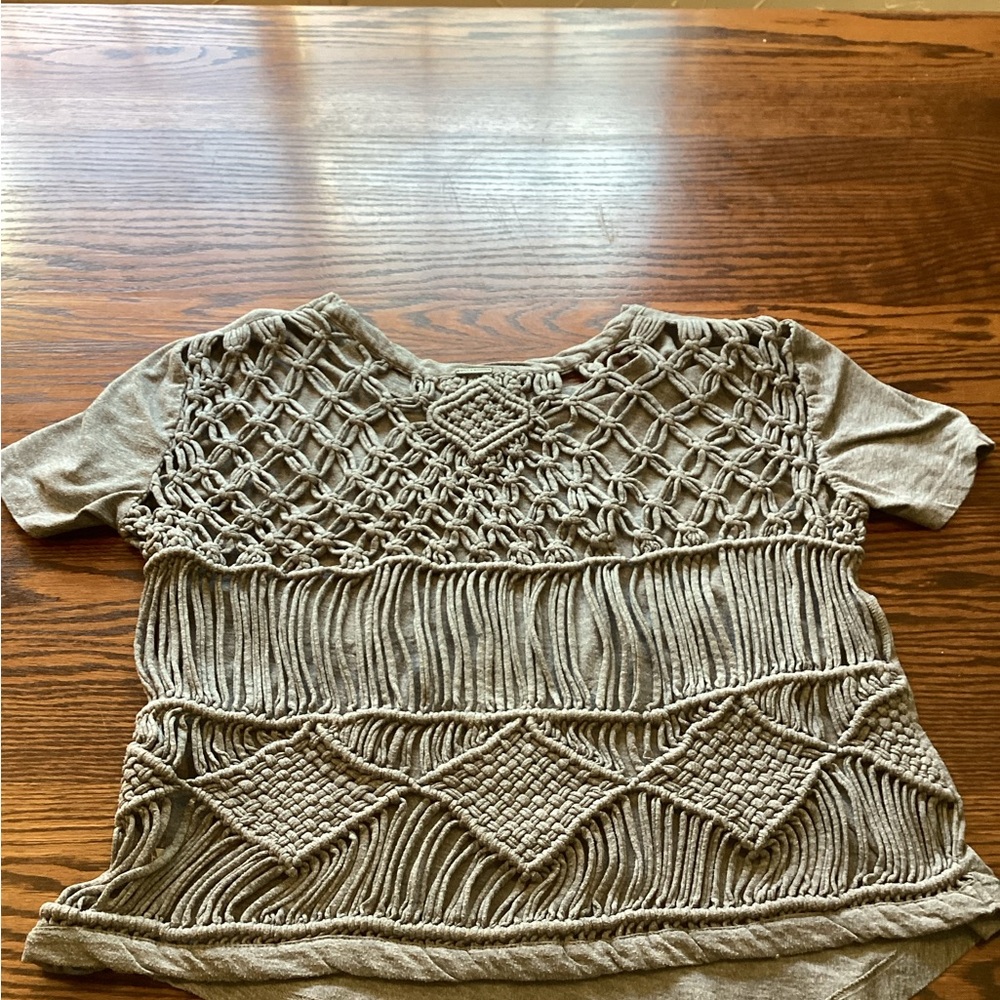 Billabong Gray Knit Top with Stunning Back Details